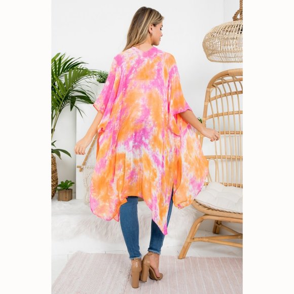 Tie Dye Kimono / Swim Cover-Up - Picture 3 of 4